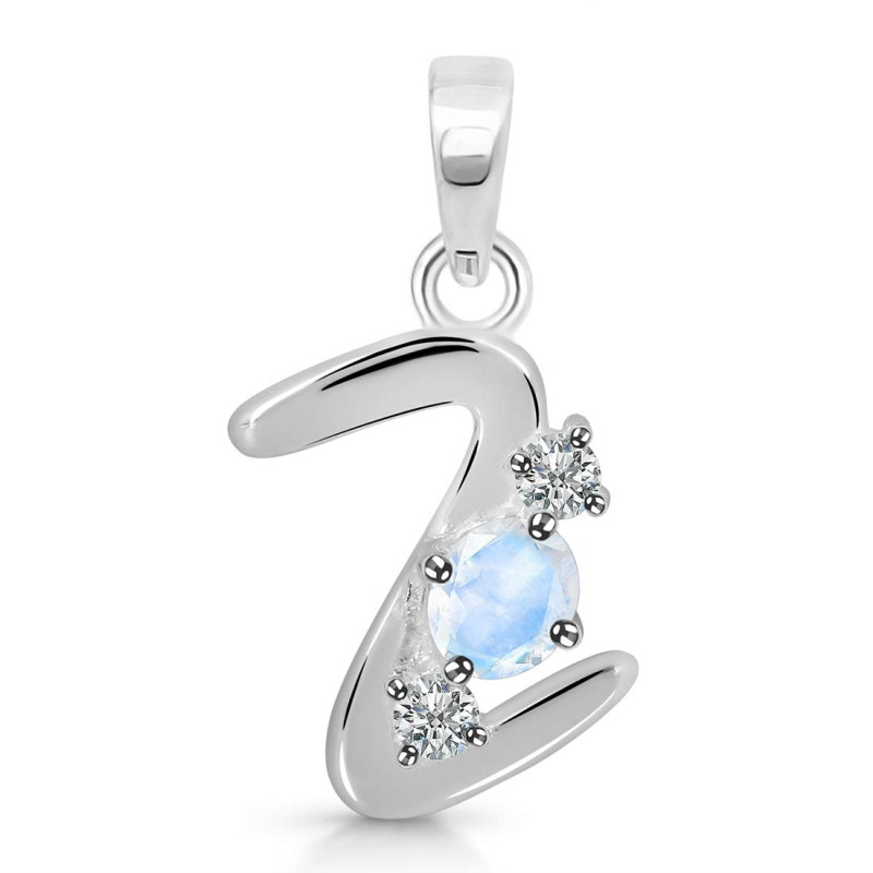 Moonstone & White Topaz Alphabet Z Pendant RBM-RDA-78.