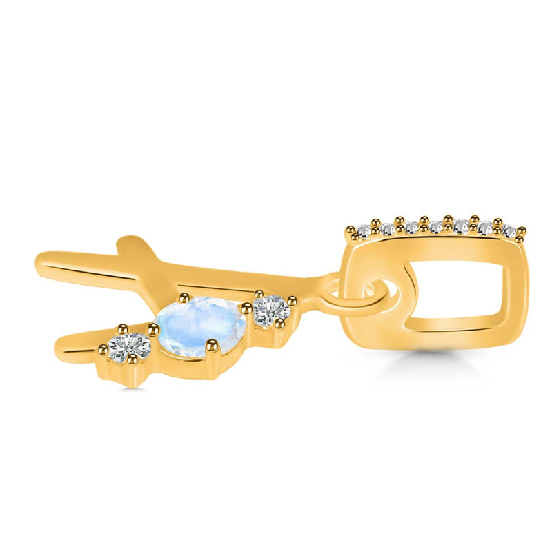 Moonstone & White Topaz Alphabet A Pendant RBM-RDA-79.