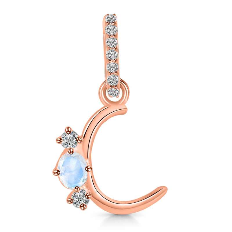 Moonstone & White Topaz Alphabet C Pendant RBM-RDA-81.