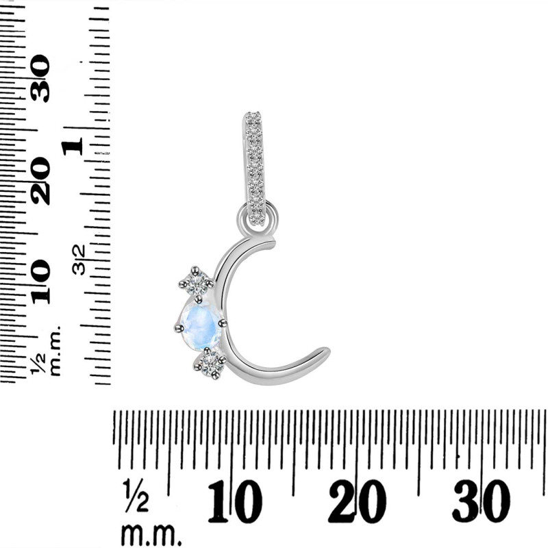 Moonstone & White Topaz Alphabet C Pendant RBM-RDA-81.
