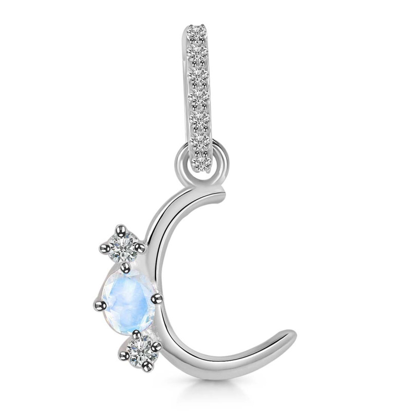 Moonstone & White Topaz Alphabet C Pendant RBM-RDA-81.