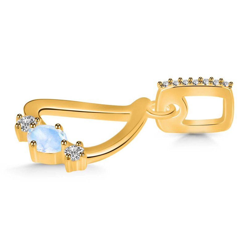 Moonstone & White Topaz Alphabet D Pendant RBM-RDA-82.