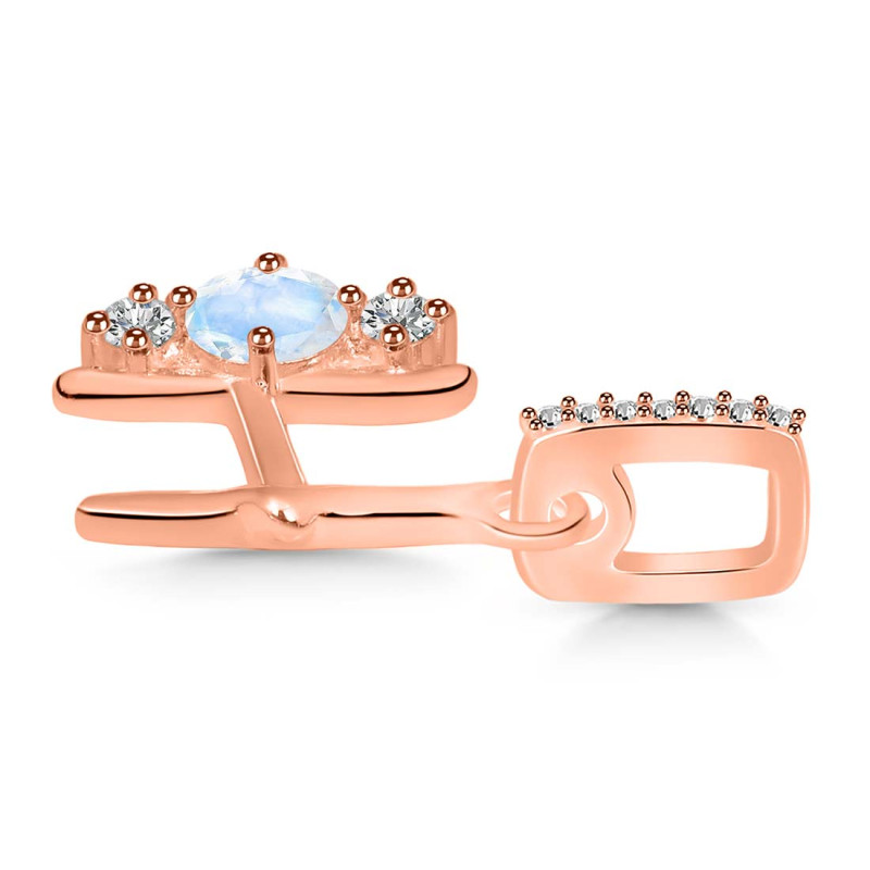 Moonstone & White Topaz Alphabet H Pendant RBM-RDA-86.