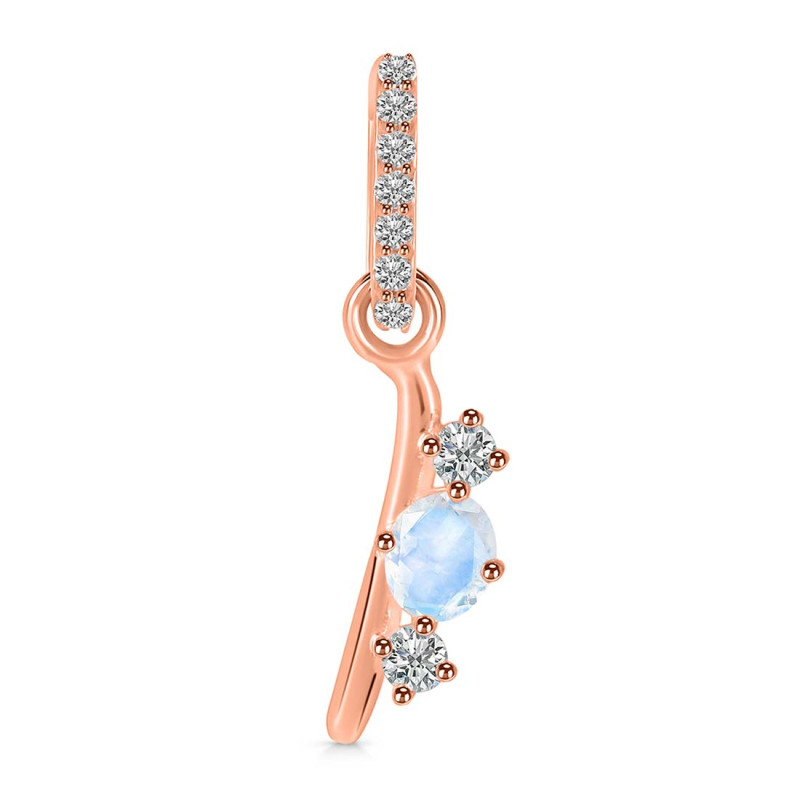 Moonstone & White Topaz Alphabet I Pendant RBM-RDA-87.