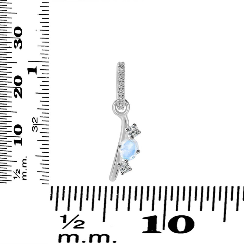 Moonstone & White Topaz Alphabet I Pendant RBM-RDA-87.