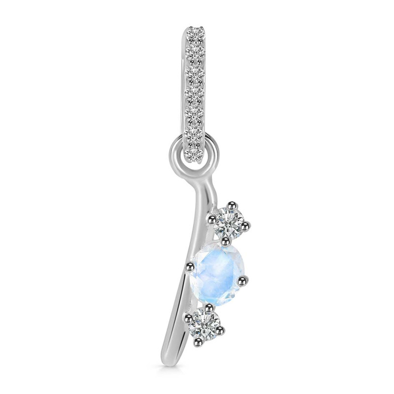 Moonstone & White Topaz Alphabet I Pendant RBM-RDA-87.