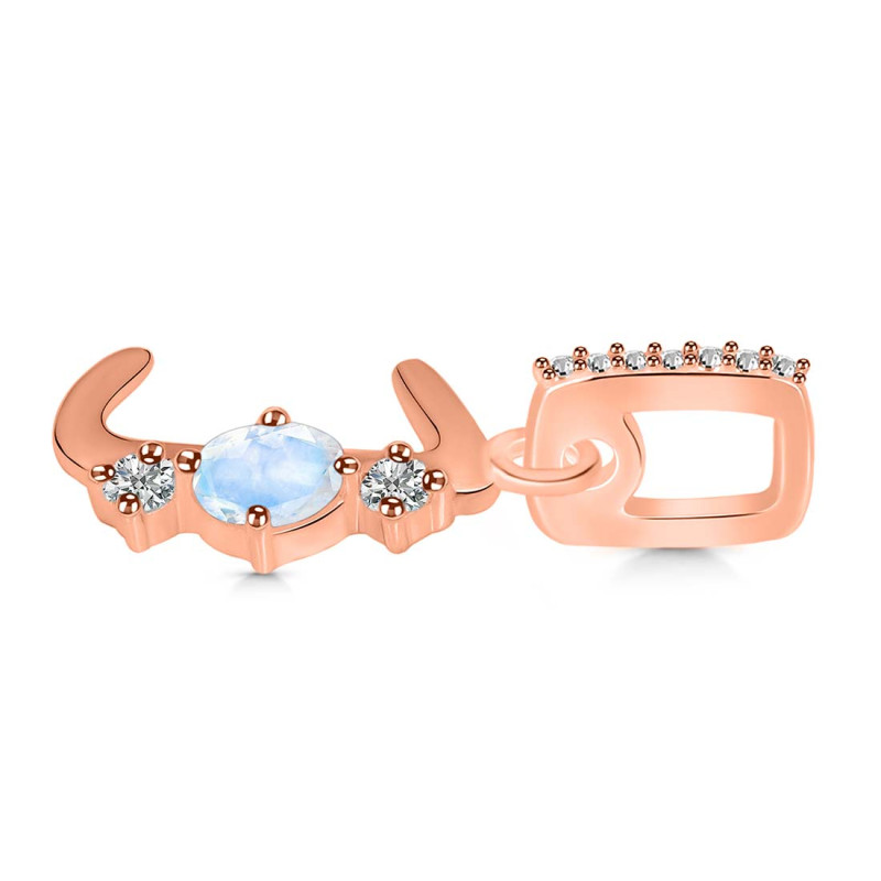 Moonstone & White Topaz Alphabet J Pendant RBM-RDA-88.