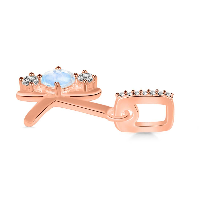 Moonstone & White Topaz Alphabet K Pendant RBM-RDA-89.