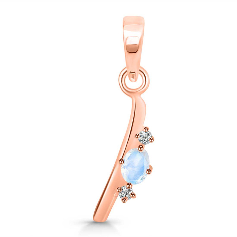 Moonstone & White Topaz Alphabet I Pendant RBM-RDA-9.