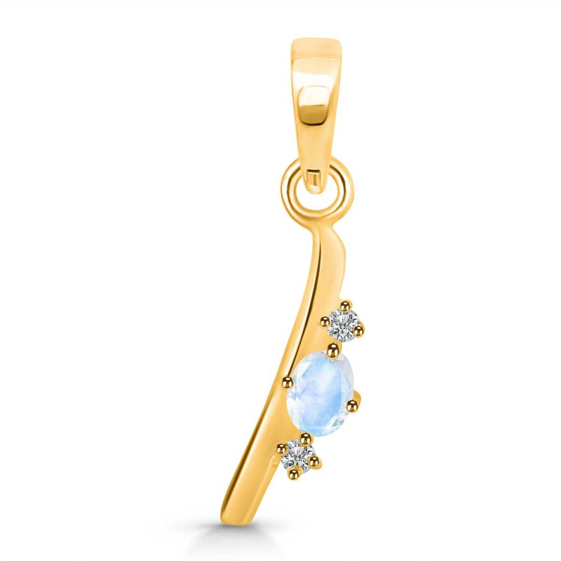 Moonstone & White Topaz Alphabet I Pendant RBM-RDA-9.