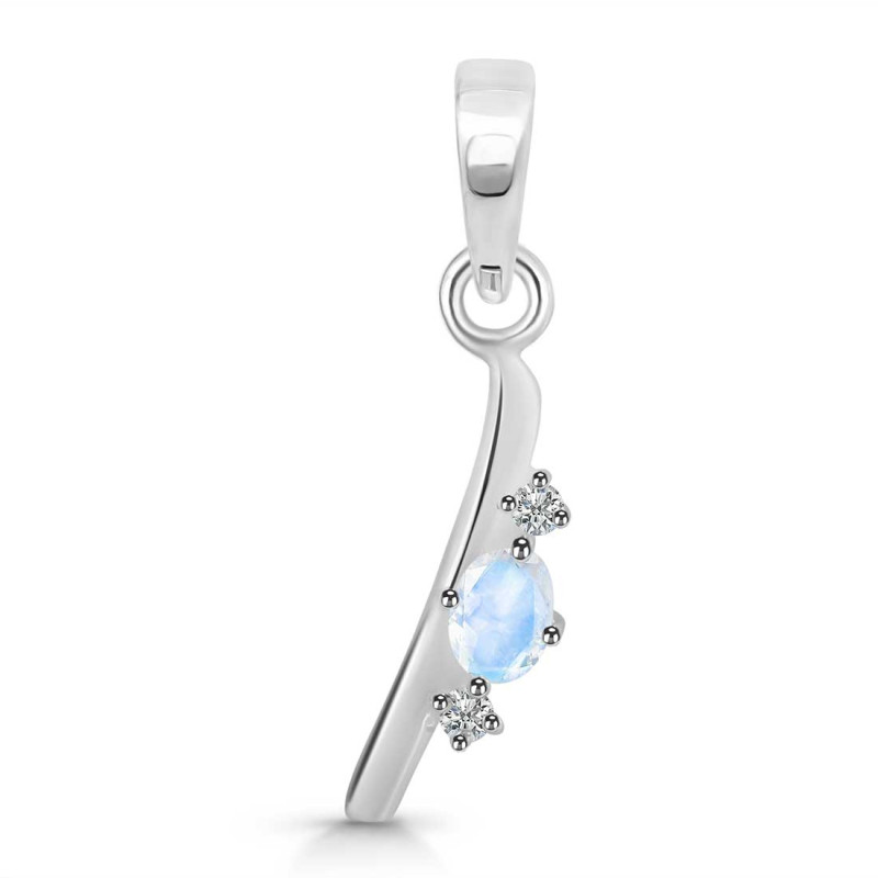 Moonstone & White Topaz Alphabet I Pendant RBM-RDA-9.