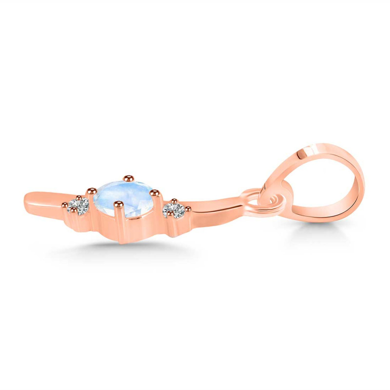 Moonstone & White Topaz Alphabet I Pendant RBM-RDA-9.