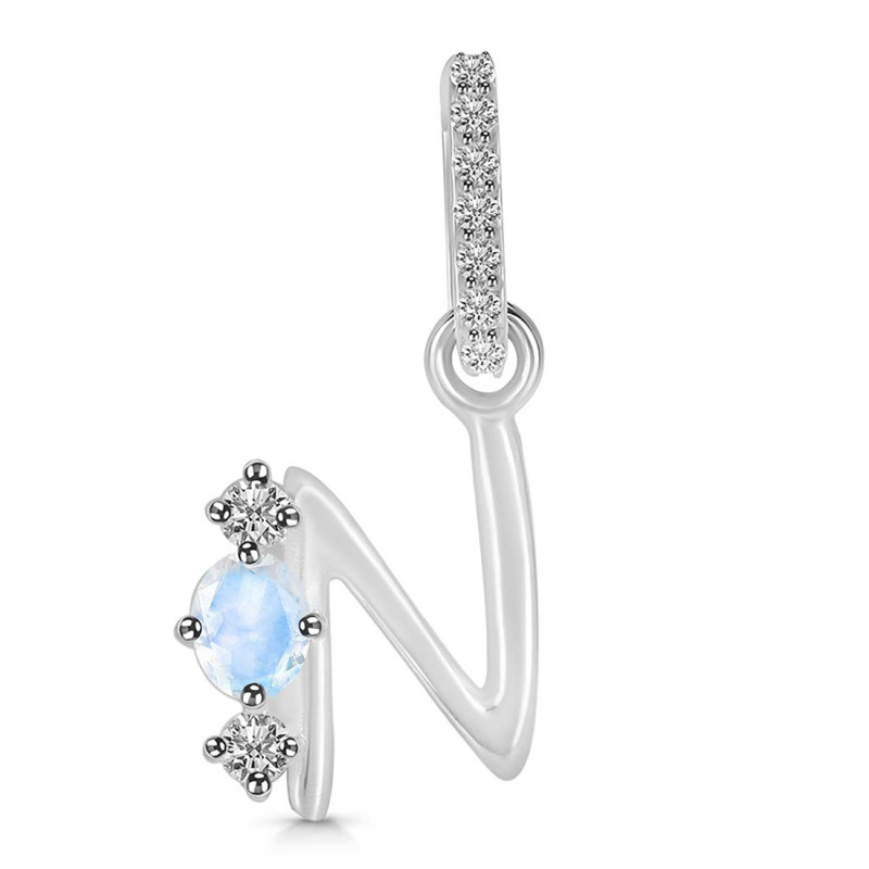 Moonstone & White Topaz Alphabet N Pendant RBM-RDA-92.