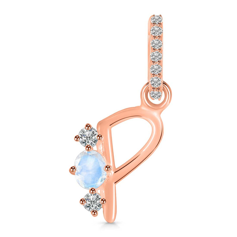 Moonstone & White Topaz Alphabet P Pendant RBM-RDA-94.