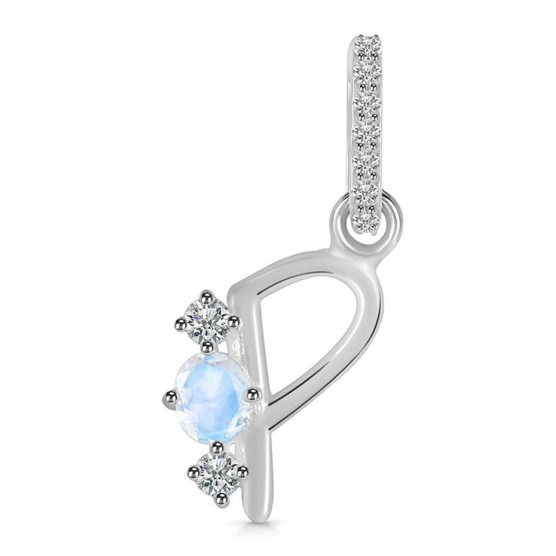 Moonstone & White Topaz Alphabet P Pendant RBM-RDA-94.