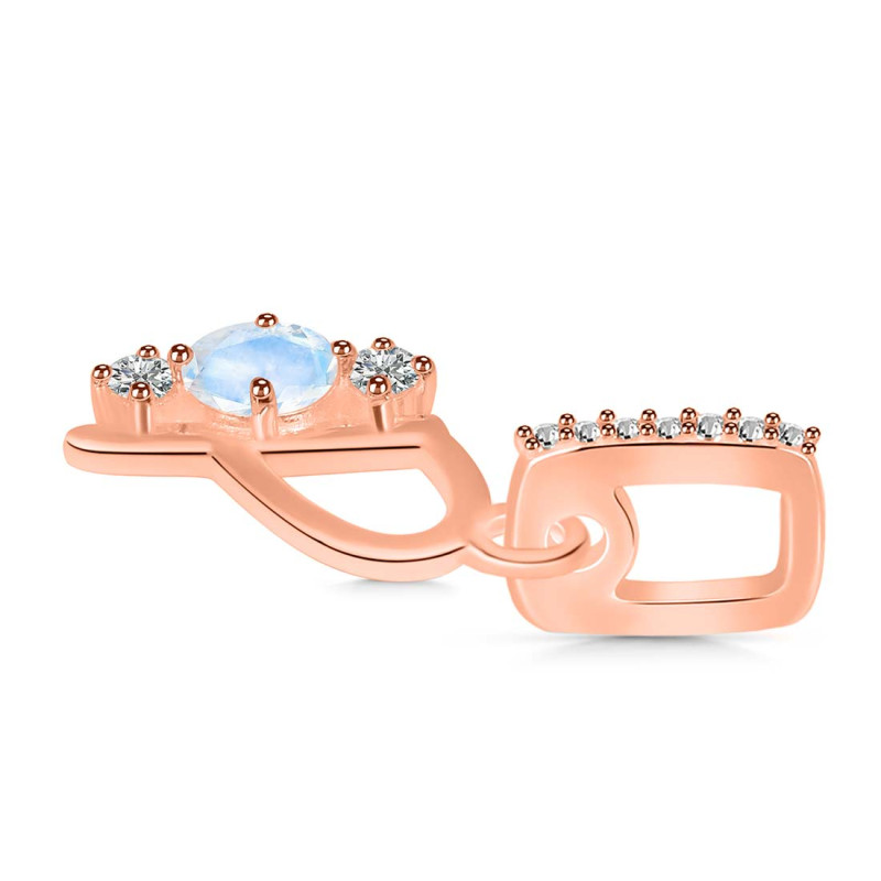 Moonstone & White Topaz Alphabet P Pendant RBM-RDA-94.