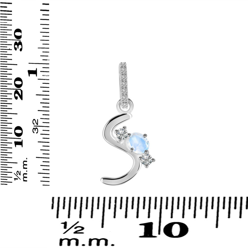 Moonstone & White Topaz Alphabet S Pendant RBM-RDA-97.