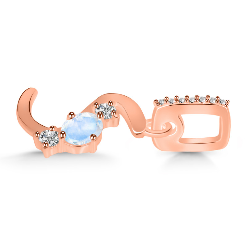 Moonstone & White Topaz Alphabet S Pendant RBM-RDA-97.