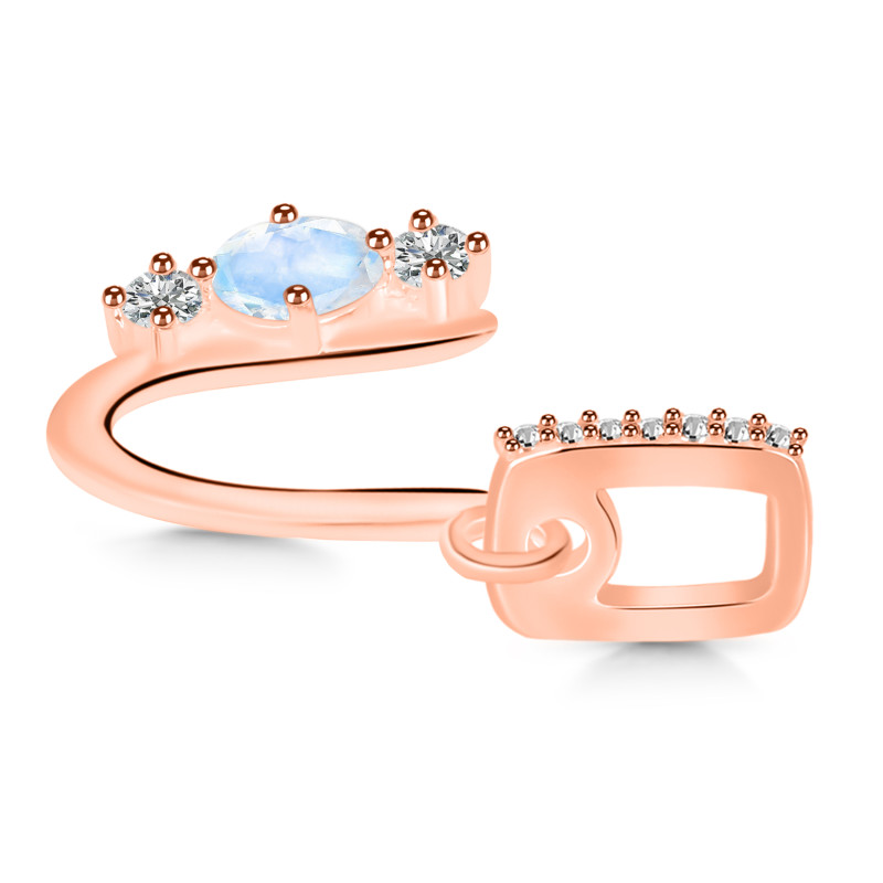 Moonstone & White Topaz Alphabet U Pendant RBM-RDA-99.