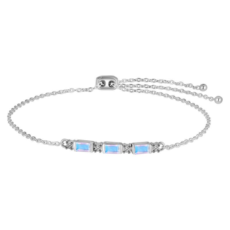 Moonstone & White Topaz Bracelet RBM-RDB-139.