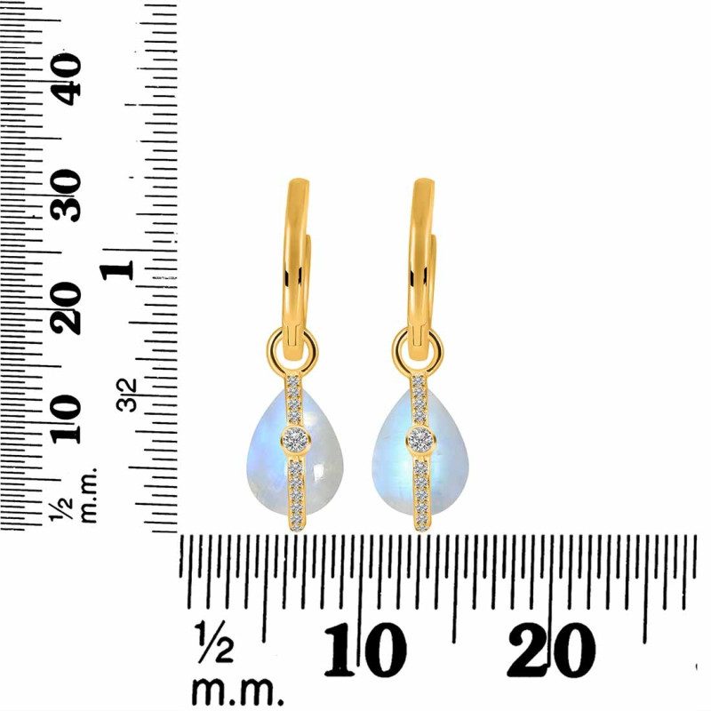 Moonstone & White Topaz Hoop Earring RBM-RDE-1198.