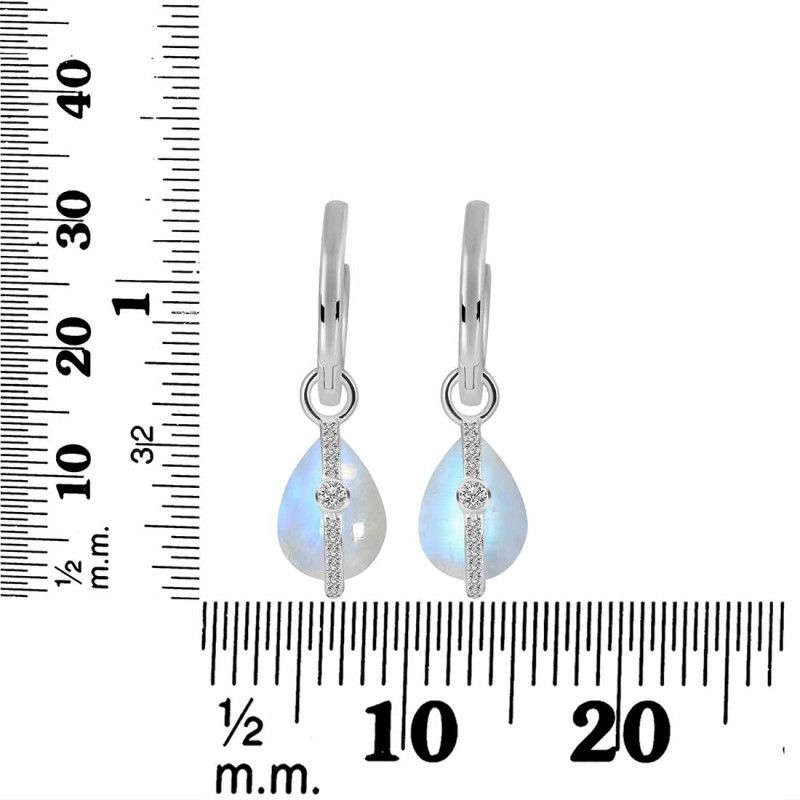 Moonstone & White Topaz Hoop Earring RBM-RDE-1198.
