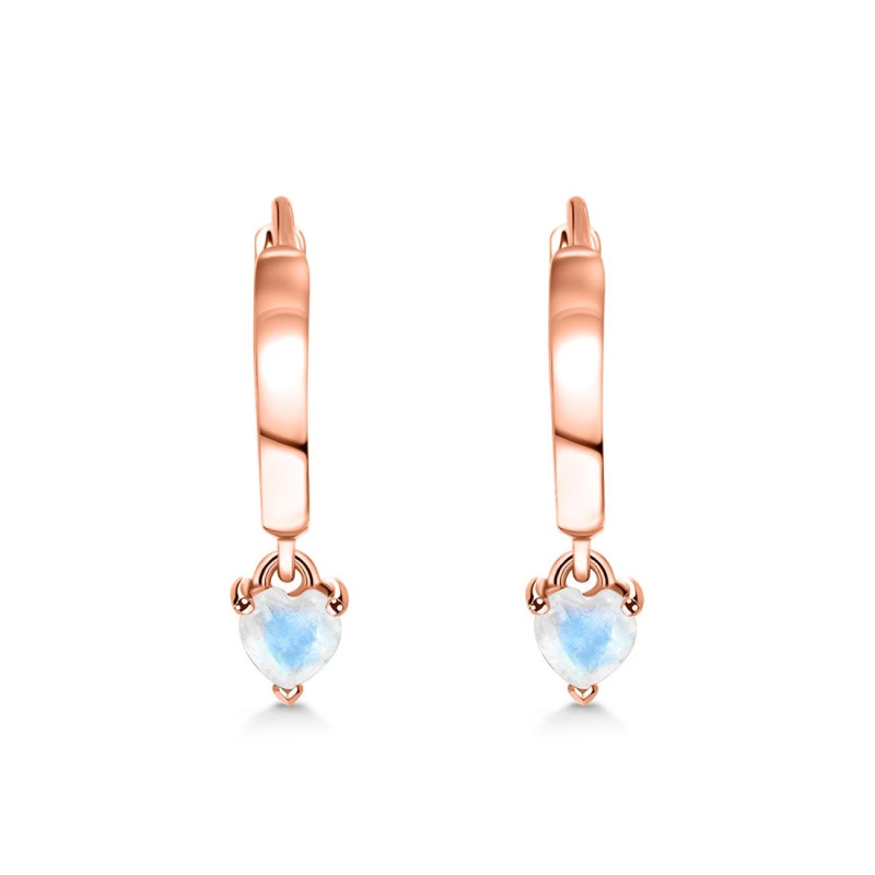 Moonstone Heart Hoop Earring RBM-RDE-1231.