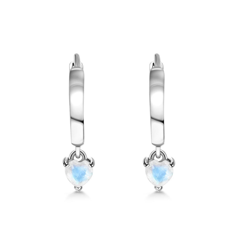 Moonstone Heart Hoop Earring RBM-RDE-1231.