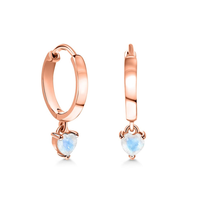 Moonstone Heart Hoop Earring RBM-RDE-1231.