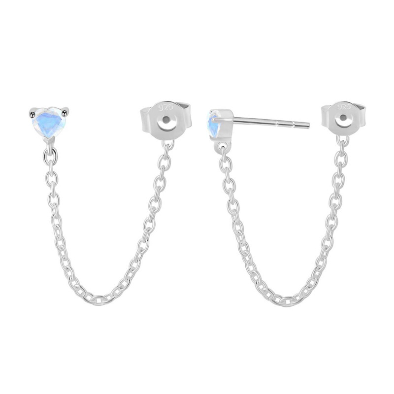 Moonstone Chain Stud Earring