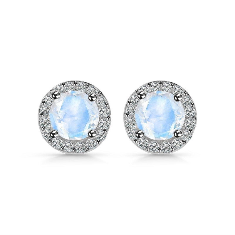 Moonstone & White Topaz Stud Earring RBM-RDE-1259.