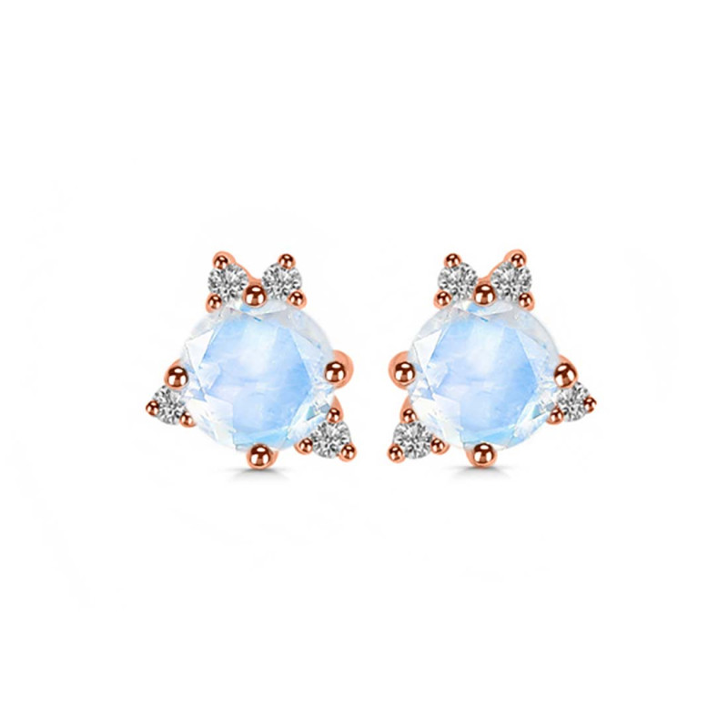 Moonstone & White Topaz Stud Earring RBM-RDE-1260.