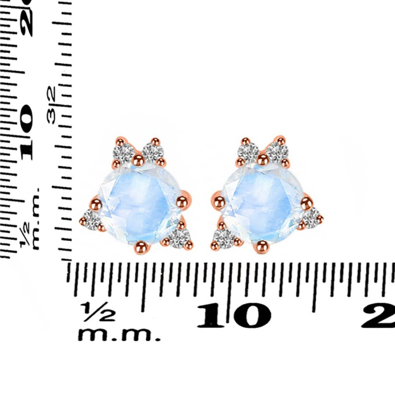 Moonstone & White Topaz Stud Earring RBM-RDE-1260.