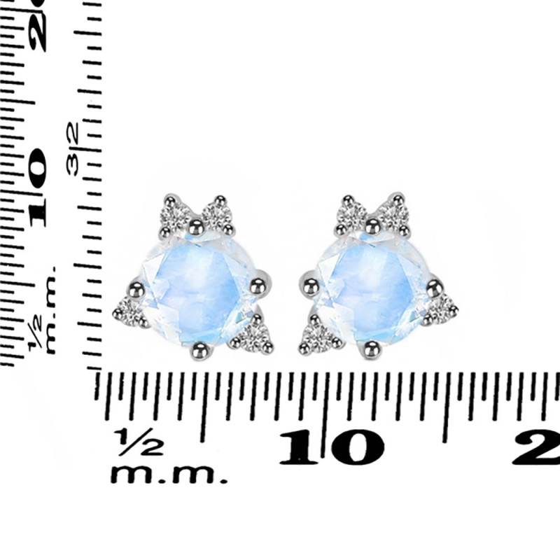 Moonstone & White Topaz Stud Earring RBM-RDE-1260.