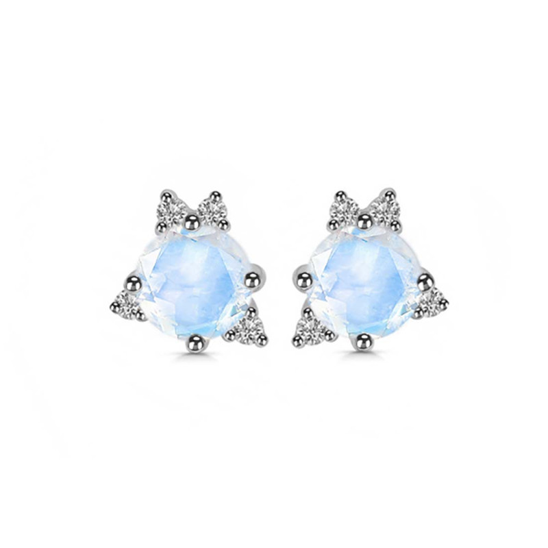 Moonstone & White Topaz Stud Earring RBM-RDE-1260.