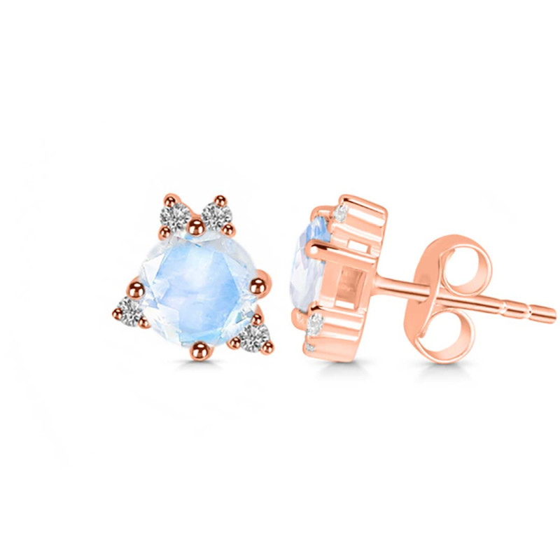 Moonstone & White Topaz Stud Earring RBM-RDE-1260.