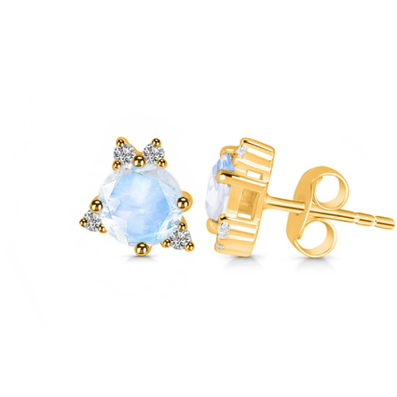 Moonstone & White Topaz Stud Earring RBM-RDE-1260.