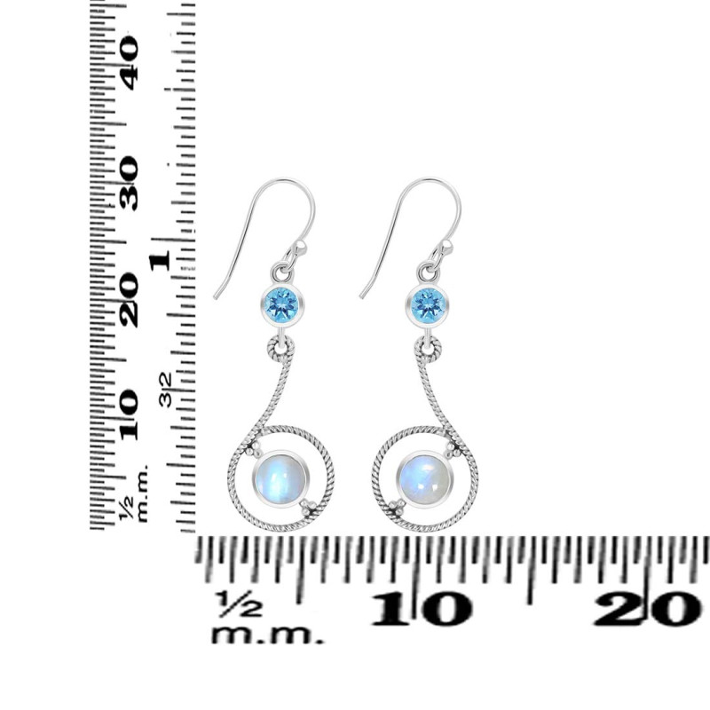Moonstone & Blue Topaz Earring RBM-RDE-155.