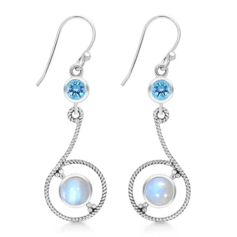Moonstone & Blue Topaz Earring RBM-RDE-155.