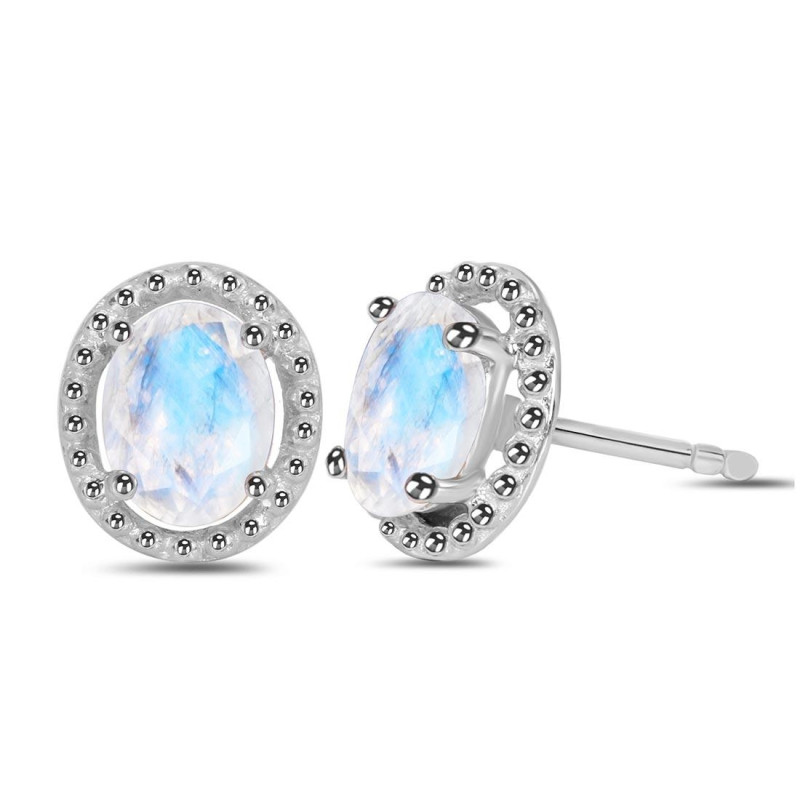 Moonstone Stud Earring
