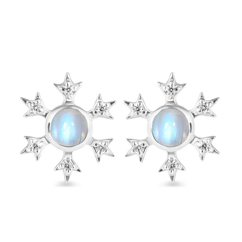Moonstone & White Topaz Stud Earring RBM-RDE-854.