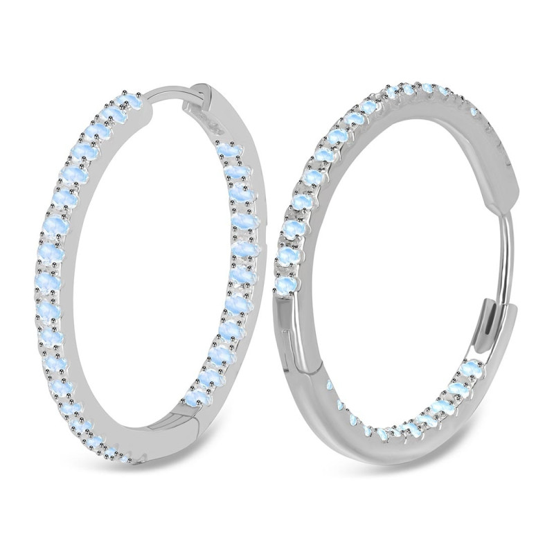 Moonstone Hoop Earring