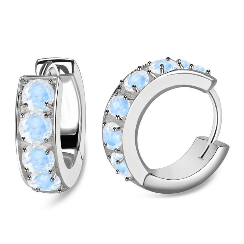Moonstone Hoop Earring