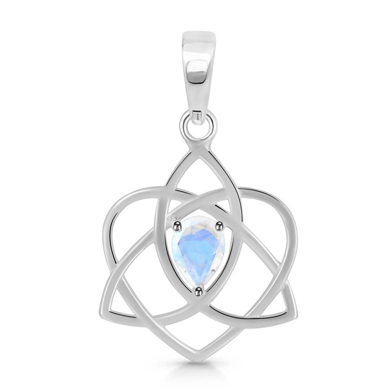 Moonstone Triquetra Heart Knot Pendant RBM-RDEP-880.