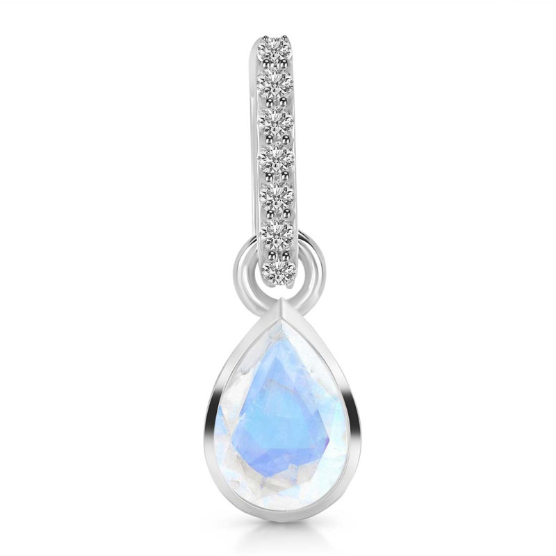 Moonstone & White Topaz Pendant RBM-RDP-779-CZ-LOOP.