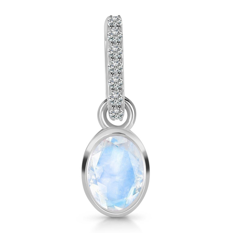 Moonstone & White Topaz Pendant RBM-RDP-780-CZ-LOOP.