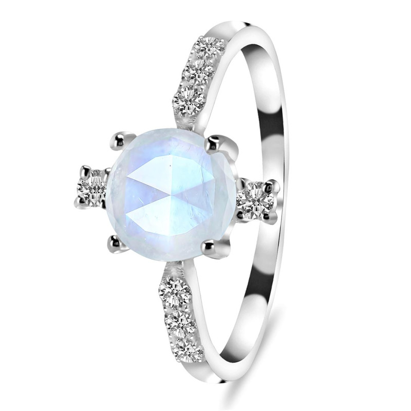 Moonstone & White Topaz Ring