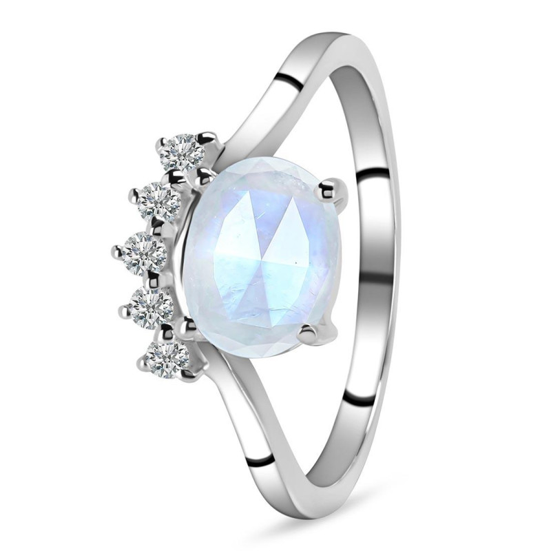 Moonstone & White Topaz Ring