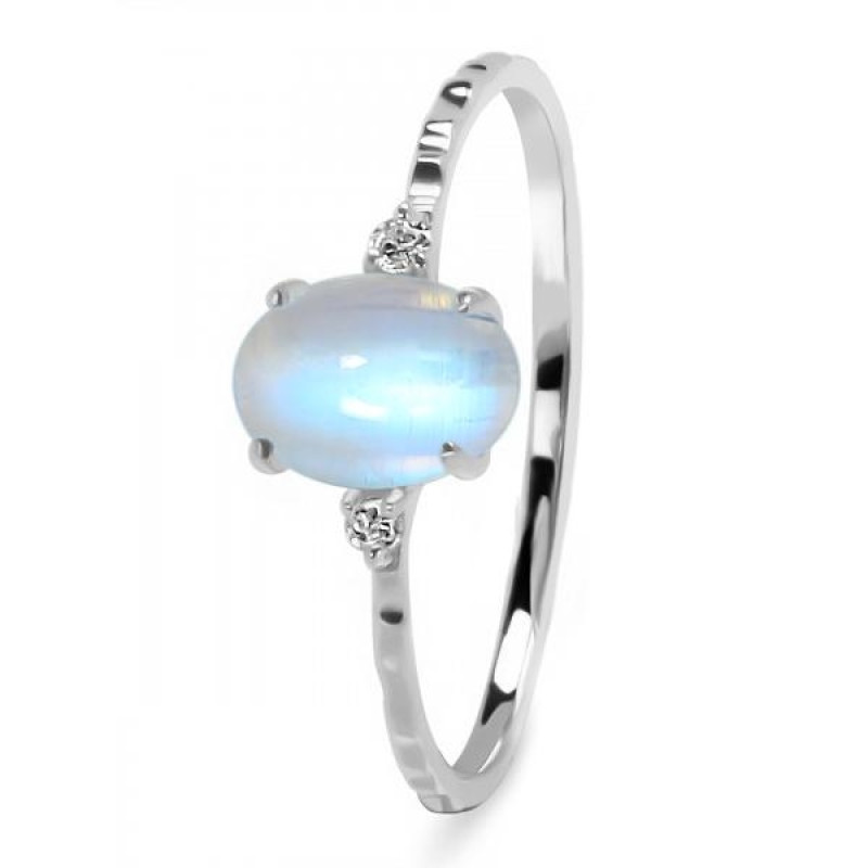 Moonstone & White Topaz Ring