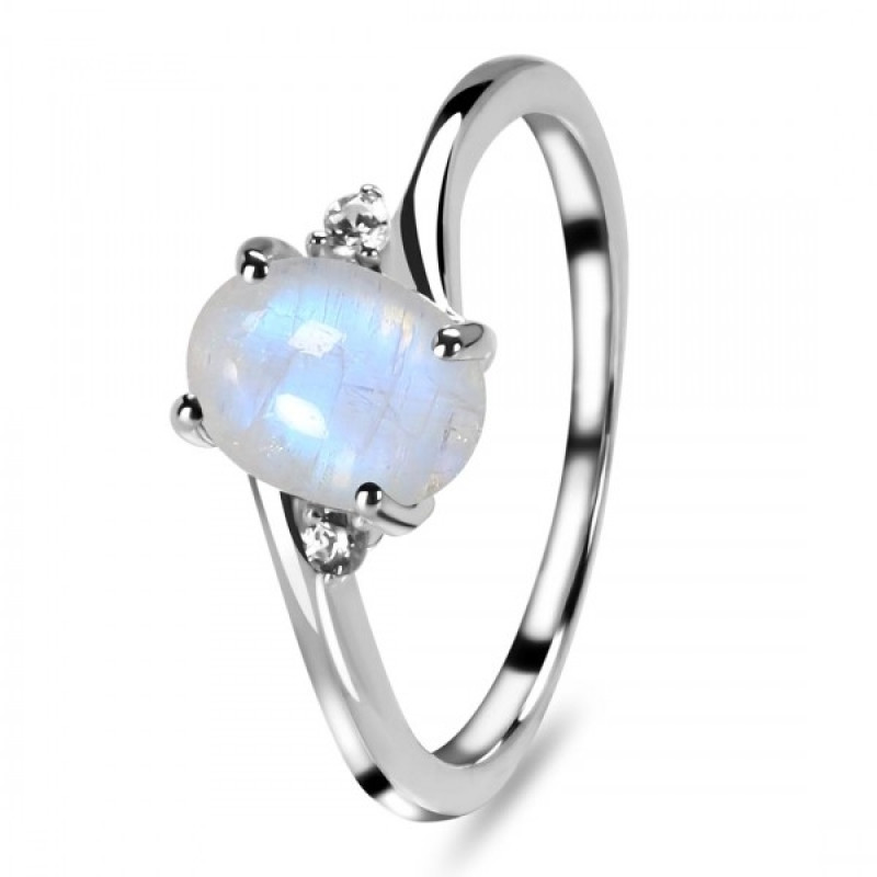 Moonstone & White Topaz Ring